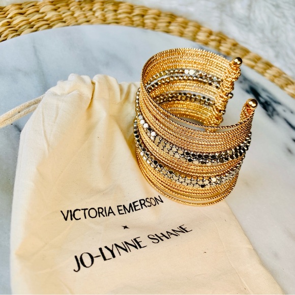 Victoria Emerson Gold Multi Strand Open Cuff Bracelet - Picture 5 of 12